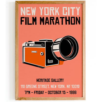 NYC Film Marathon 1998 Retro Poster