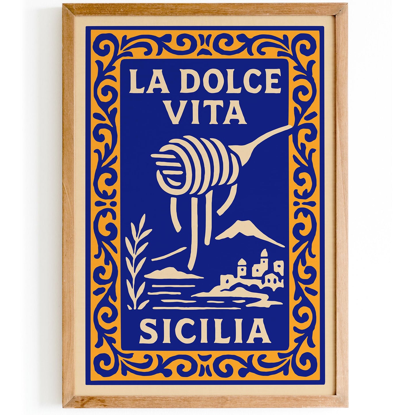 La Dolce Vita Sicilia Poster - Spaghetti Wall Art Print