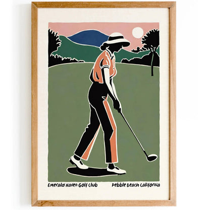 Retro Golf Club Pebble Beach Poster