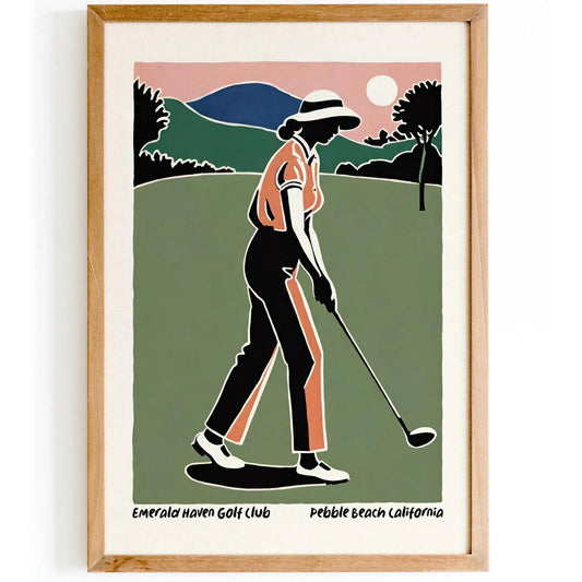 Retro Golf Club Pebble Beach Poster