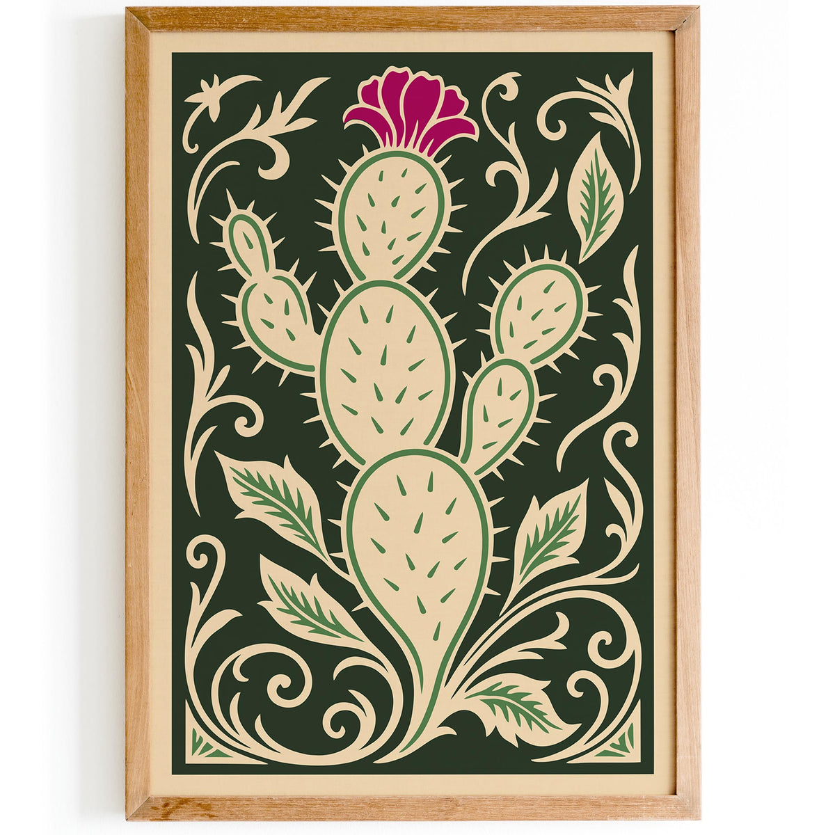 Green Abstract Cactus Poster