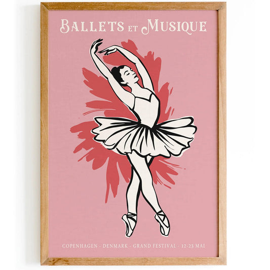 French Ballet Pink Poster