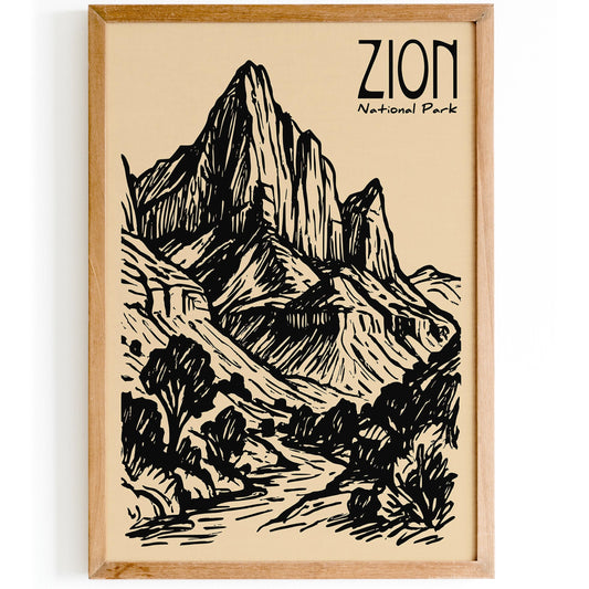 Zion National Park Vintage Travel Poster