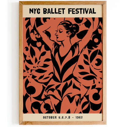 1962 NYC Ballet Festival Vintage Poster