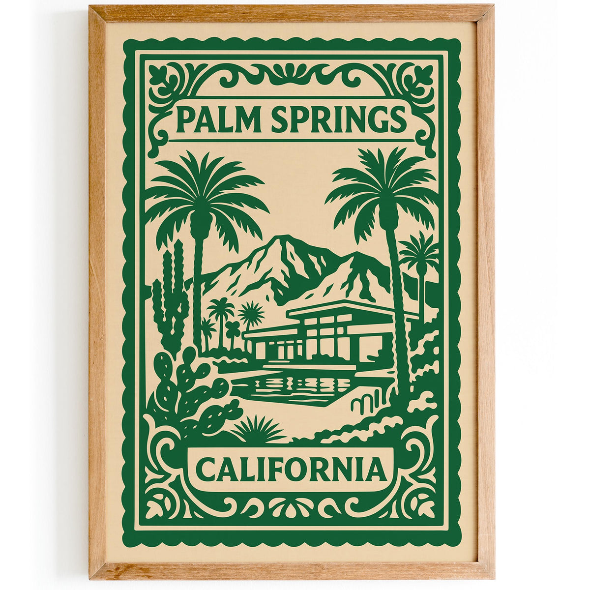 Palm Springs California Green Travel Poster