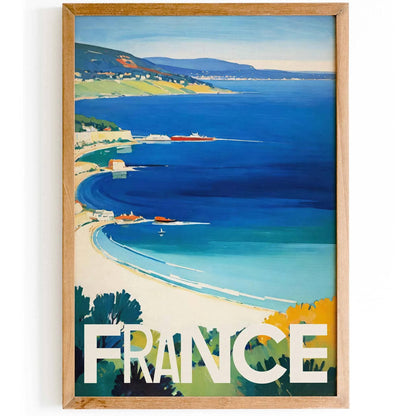 France Coastal Travel Art Poster