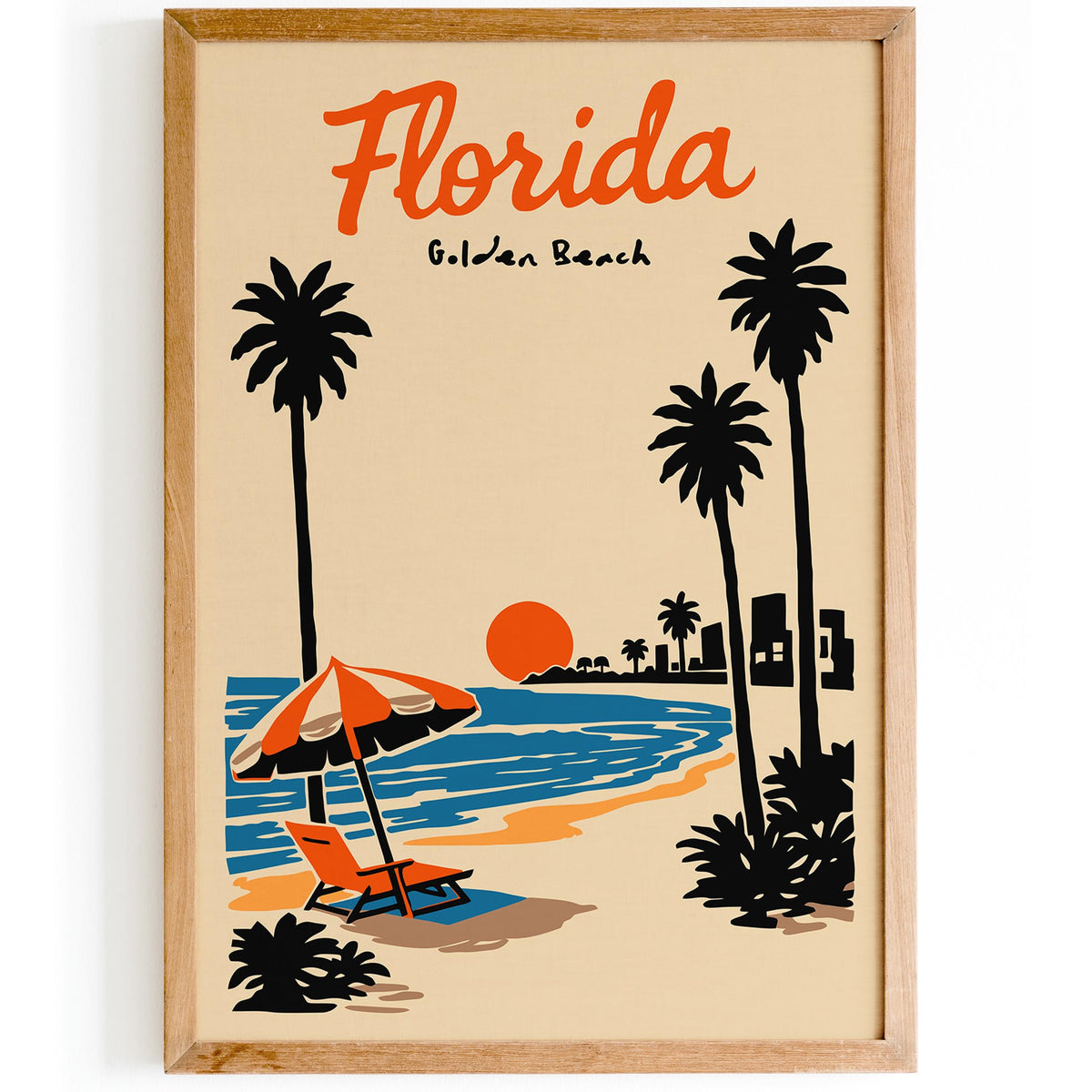 Florida Golden Beach Travel Poster