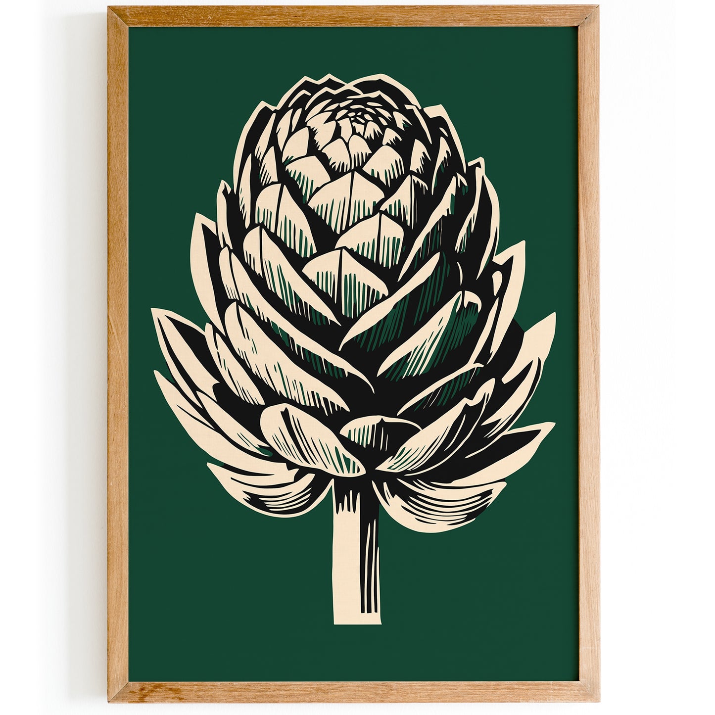 Vintage Linocut Artichoke Art Print