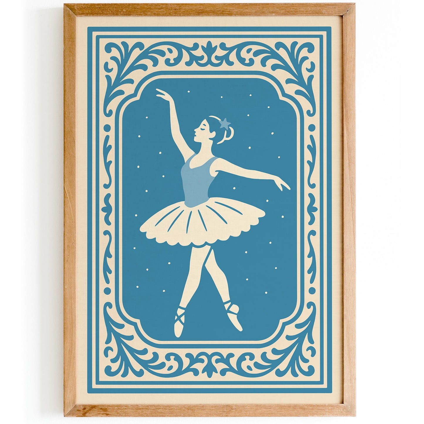 Mystical Ballerina Poster - Blue Dancer Kids Wall Art