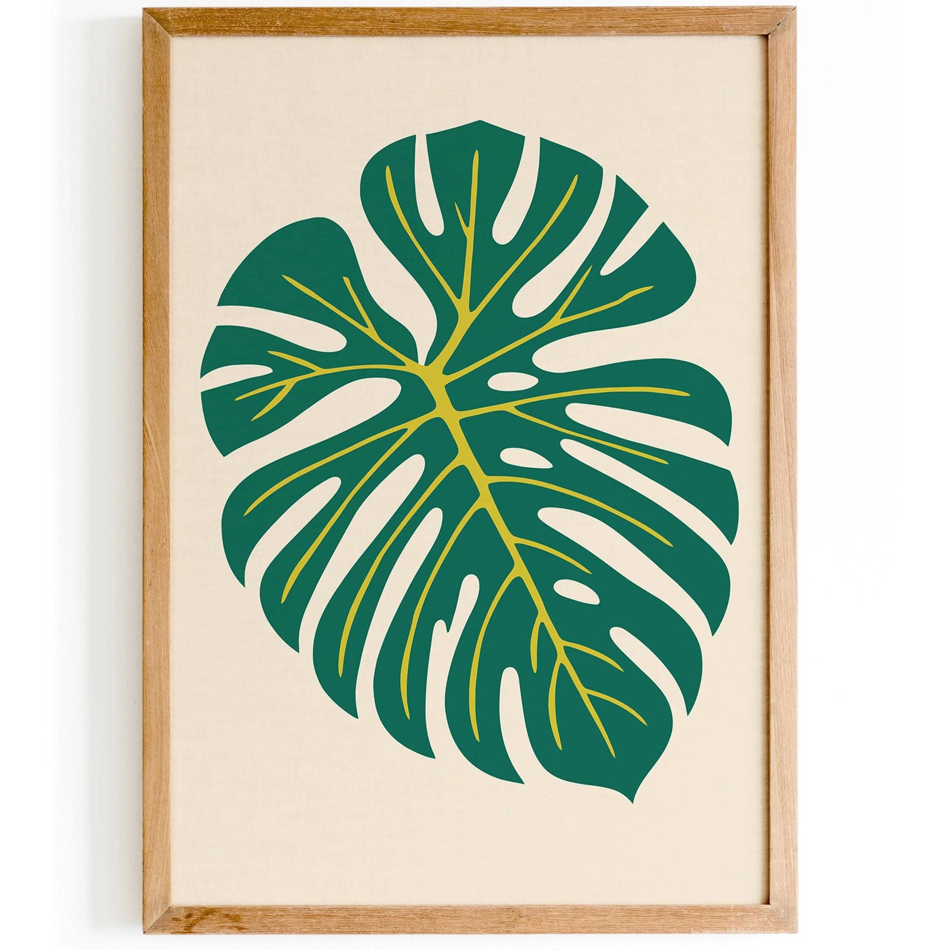 monstera plant art print Monstera Green Leaf Art Print 50 x 70 cm / White