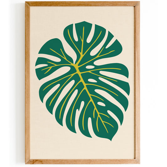 Monstera Green Leaf Art Print