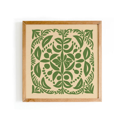 Green Cutouts Botanical Square Wall Art