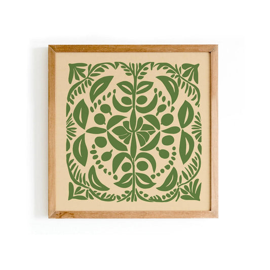 Green Cutouts Botanical Square Wall Art