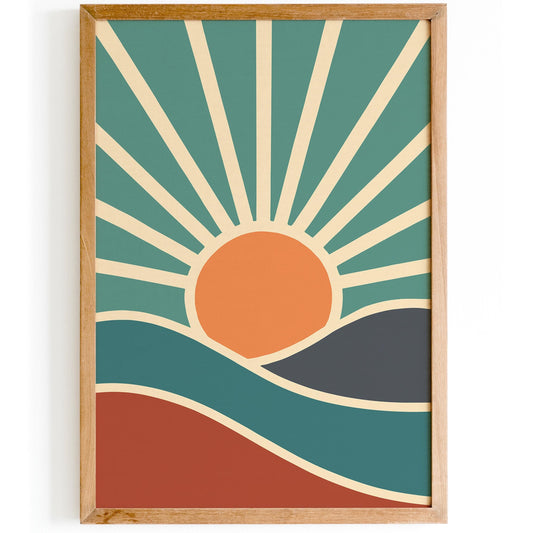 Mid Century Modern Aesthetic Landscape Print