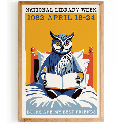 Owl Reading Poster