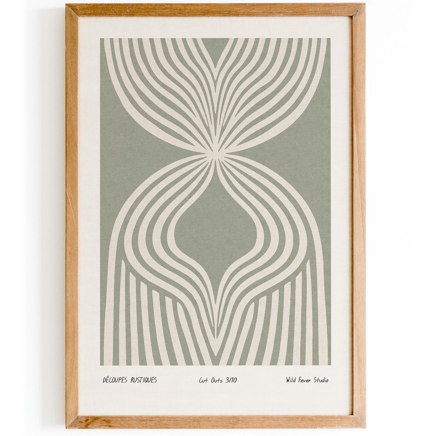 Sage Green Abstract Poster - Modern Cut Outs Print