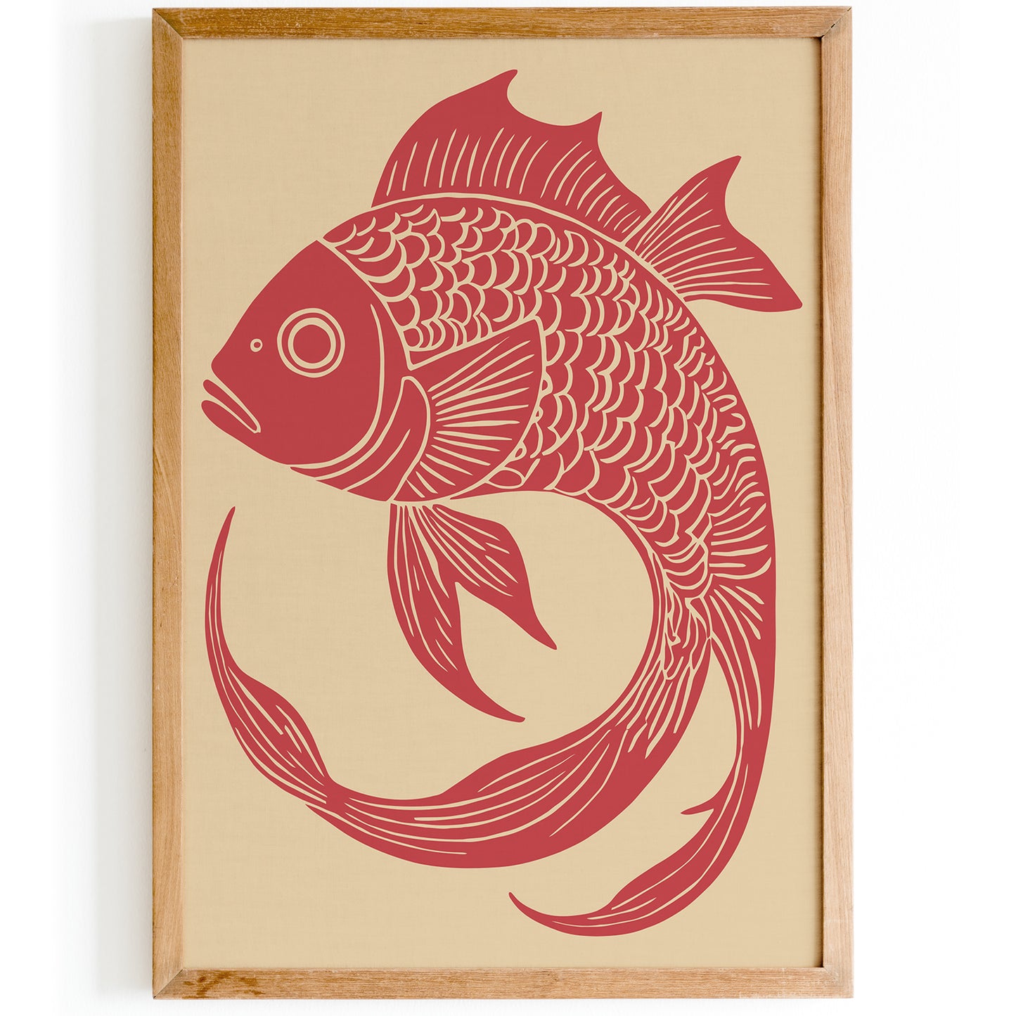 Vintage Fish Poster - Linocut Art Print