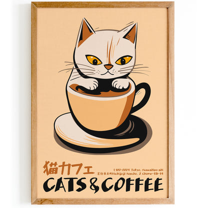 Cats&Coffee Tokyo Cafe Poster