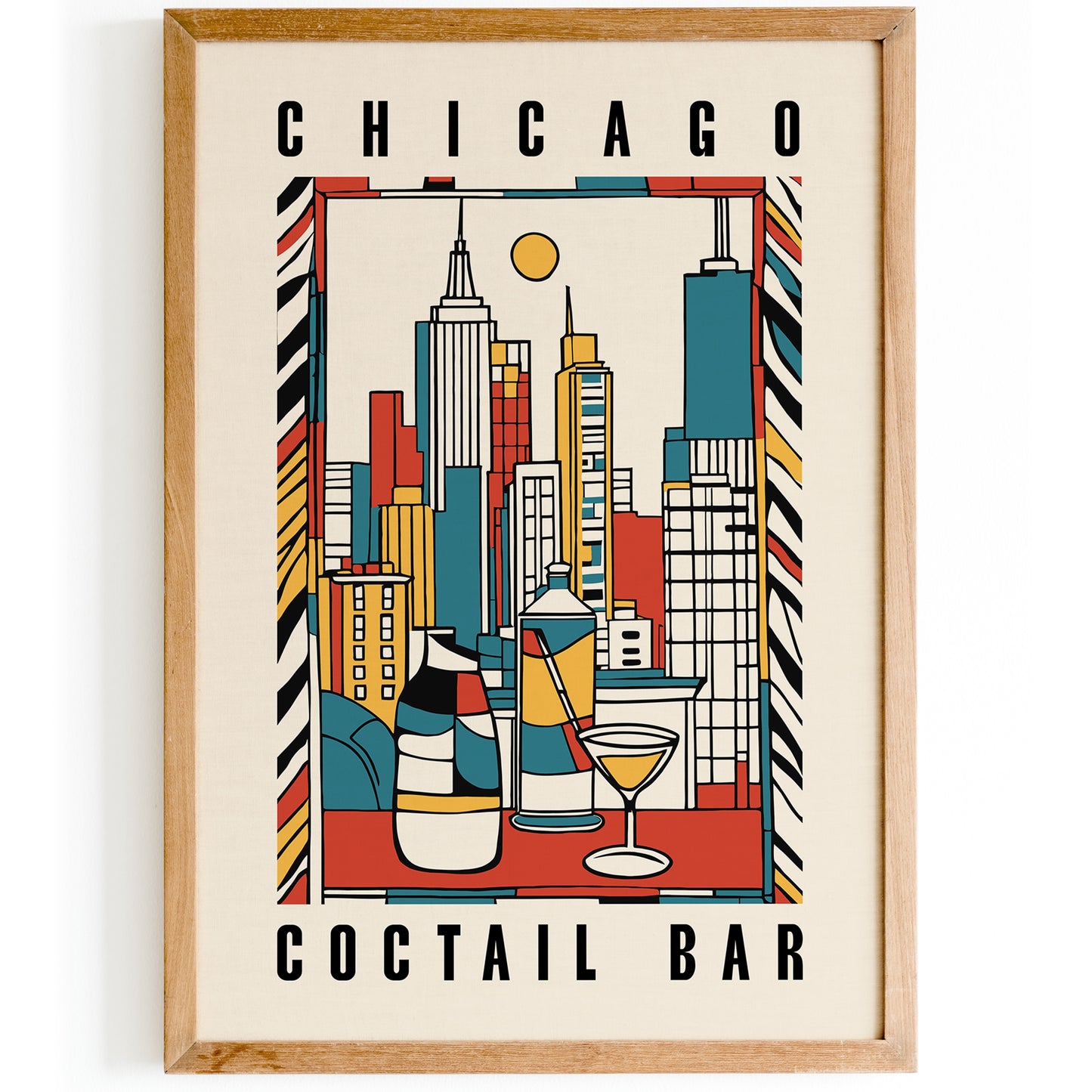 Chicago Coctail Bar Poster Kitchen Art