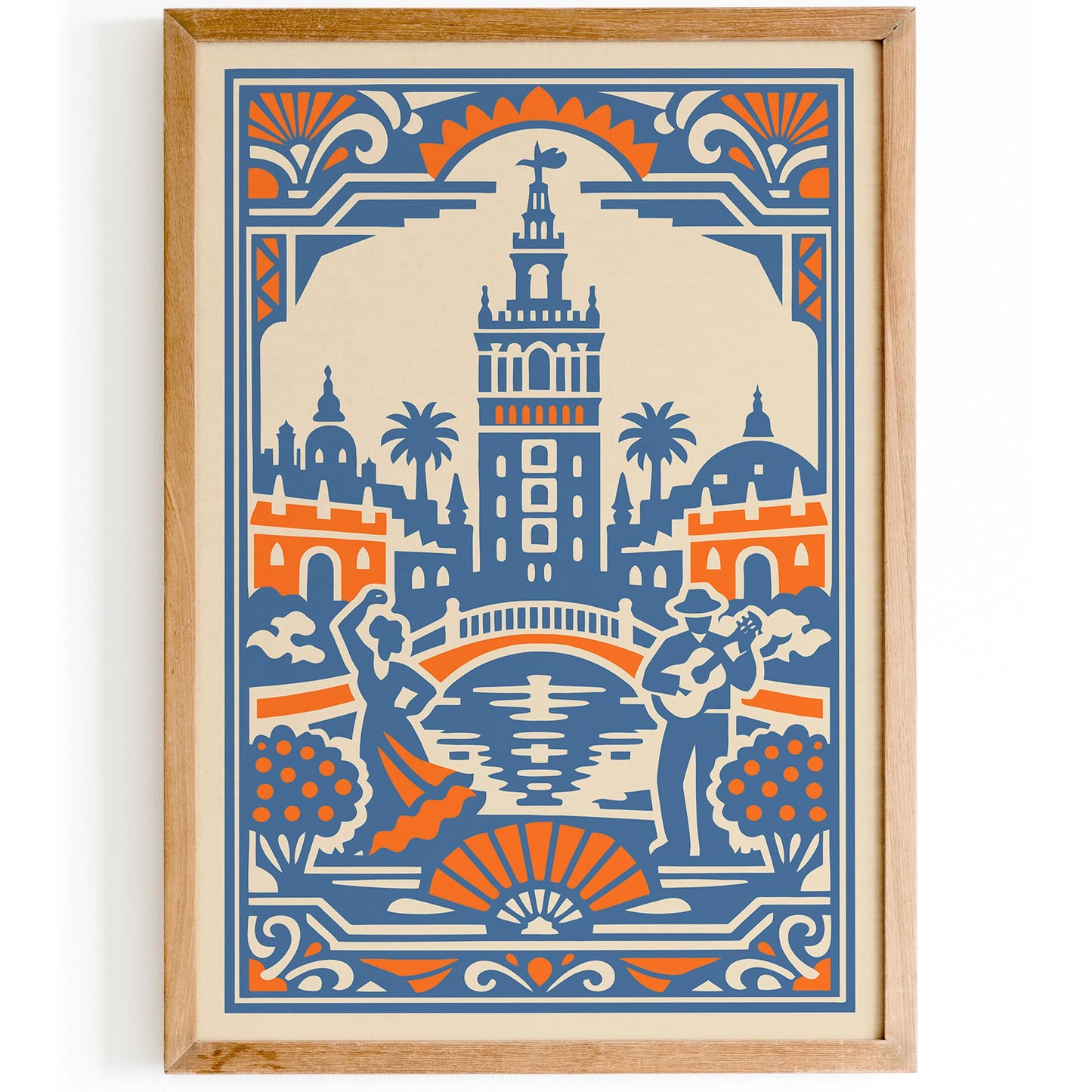 Andalusia Seville Travel Poster – Spain Wall Art Print