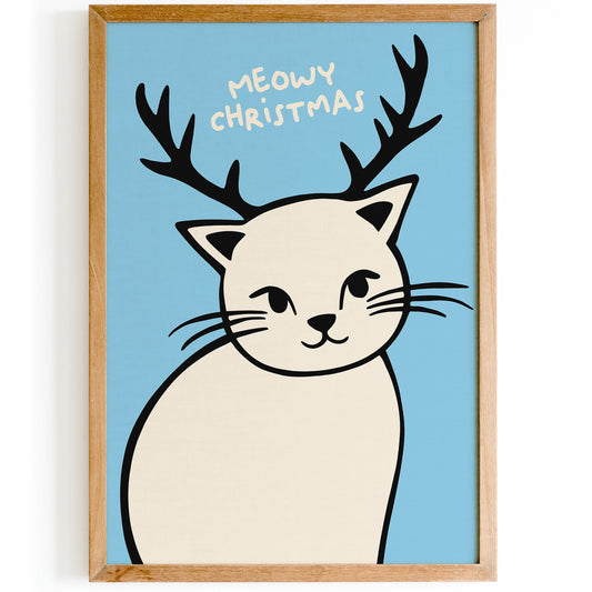 Meowy Christmas Cat Poster