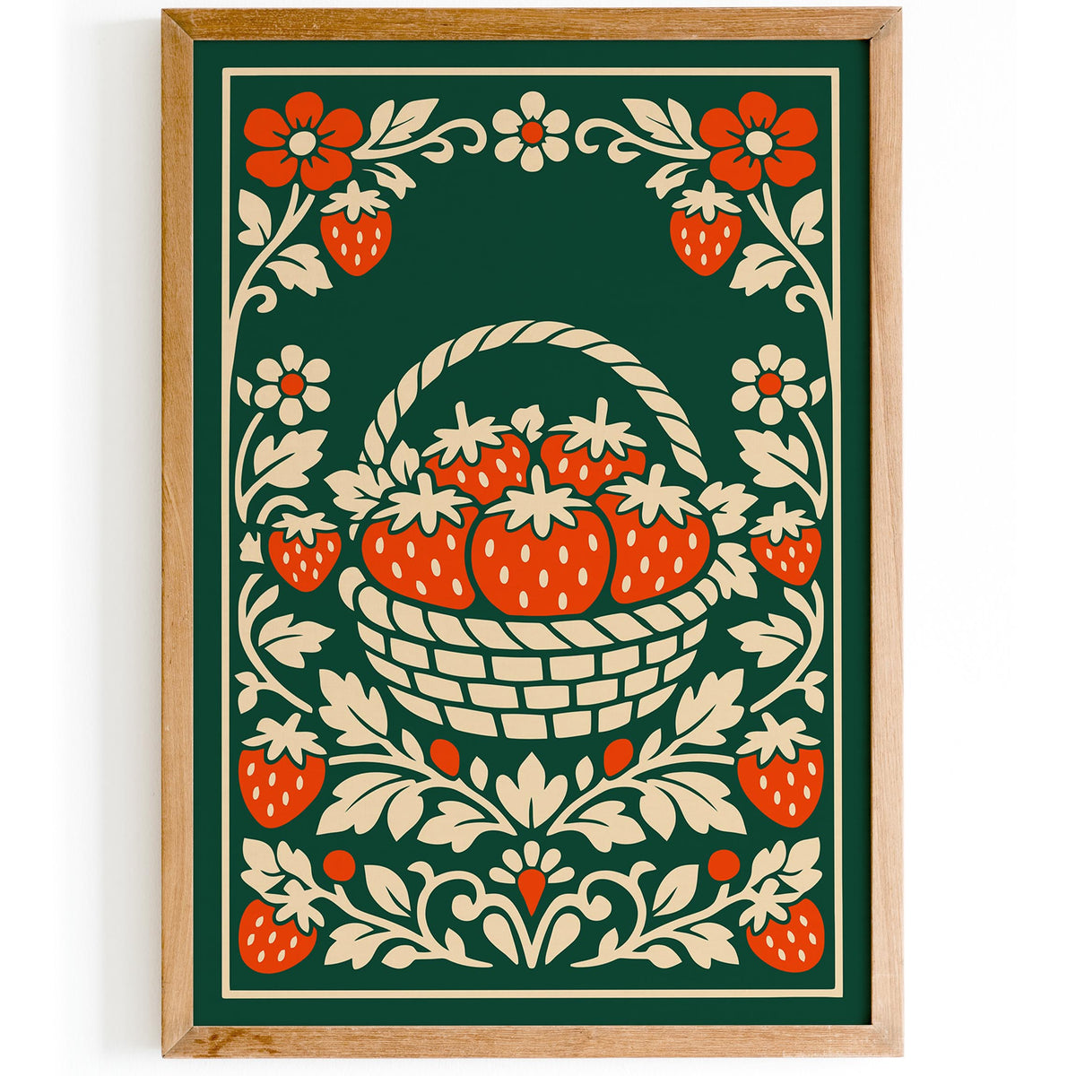 Strawberry Farmhouse Kitchen Art Poster