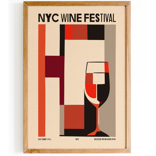 NYC Wine Festival Brooklyn 1977 Poster