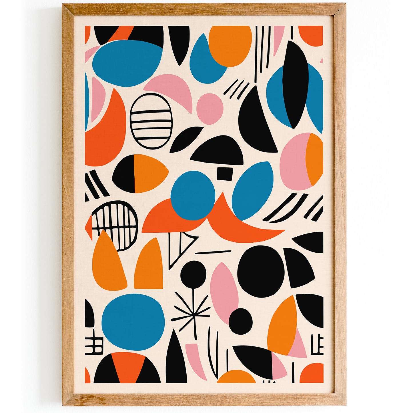 Colorful Mid Century Modern Art Print 2024