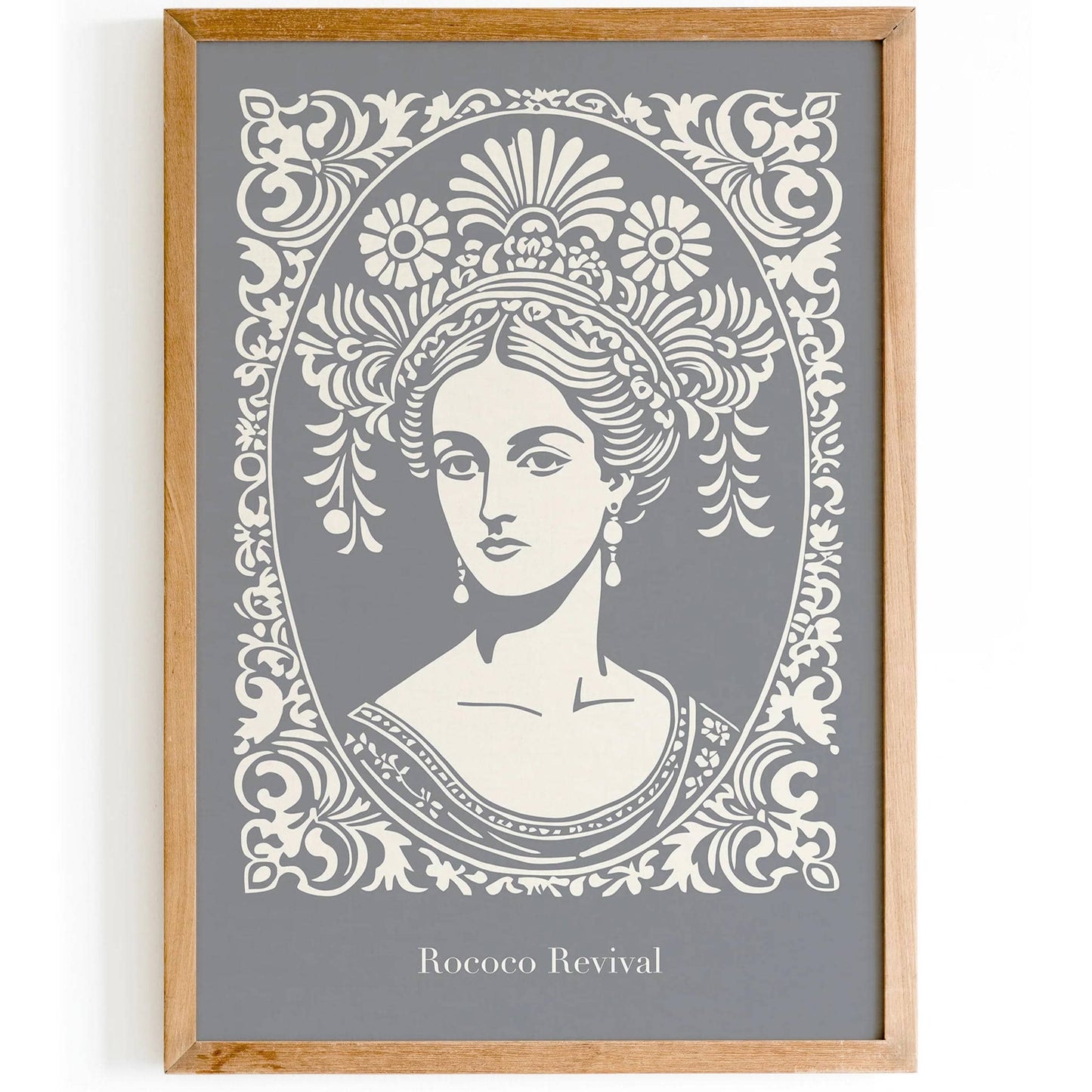 Rococo Revival Gray Woman Portrait Poster