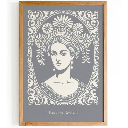 Rococo Revival Gray Woman Portrait Poster