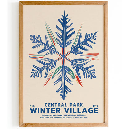 NYC Central Park Winter Village Poster