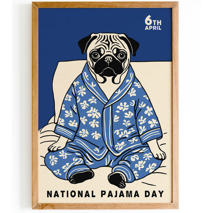 National Pajama Day Blue Poster