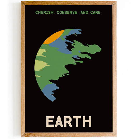 Minimal Planet Earth Poster - Space Nerd Gift