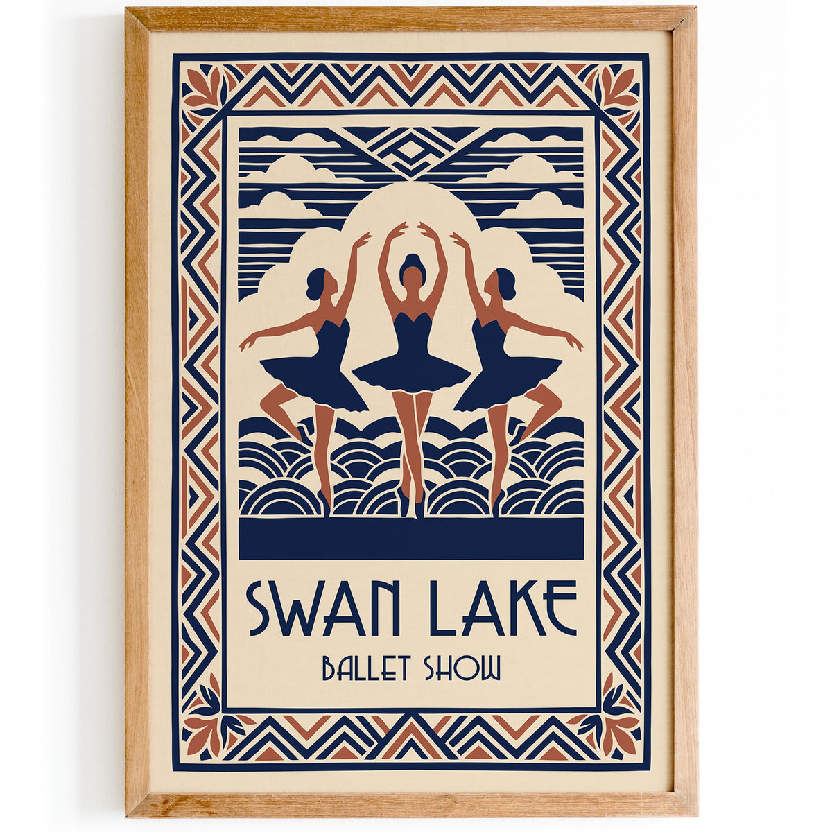 Swan Lake Ballet Art Deco Poster