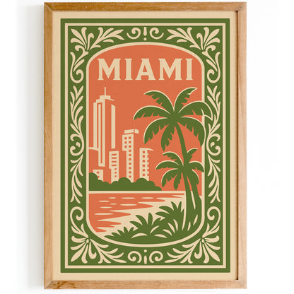 Miami Cityscape Travel Poster 2026