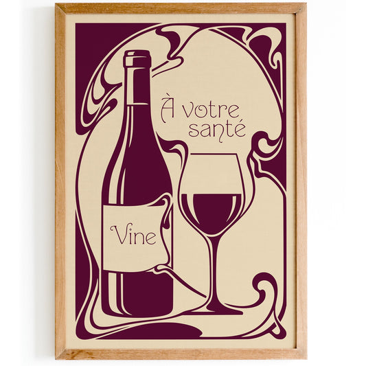 French Wine Kitchen Poster