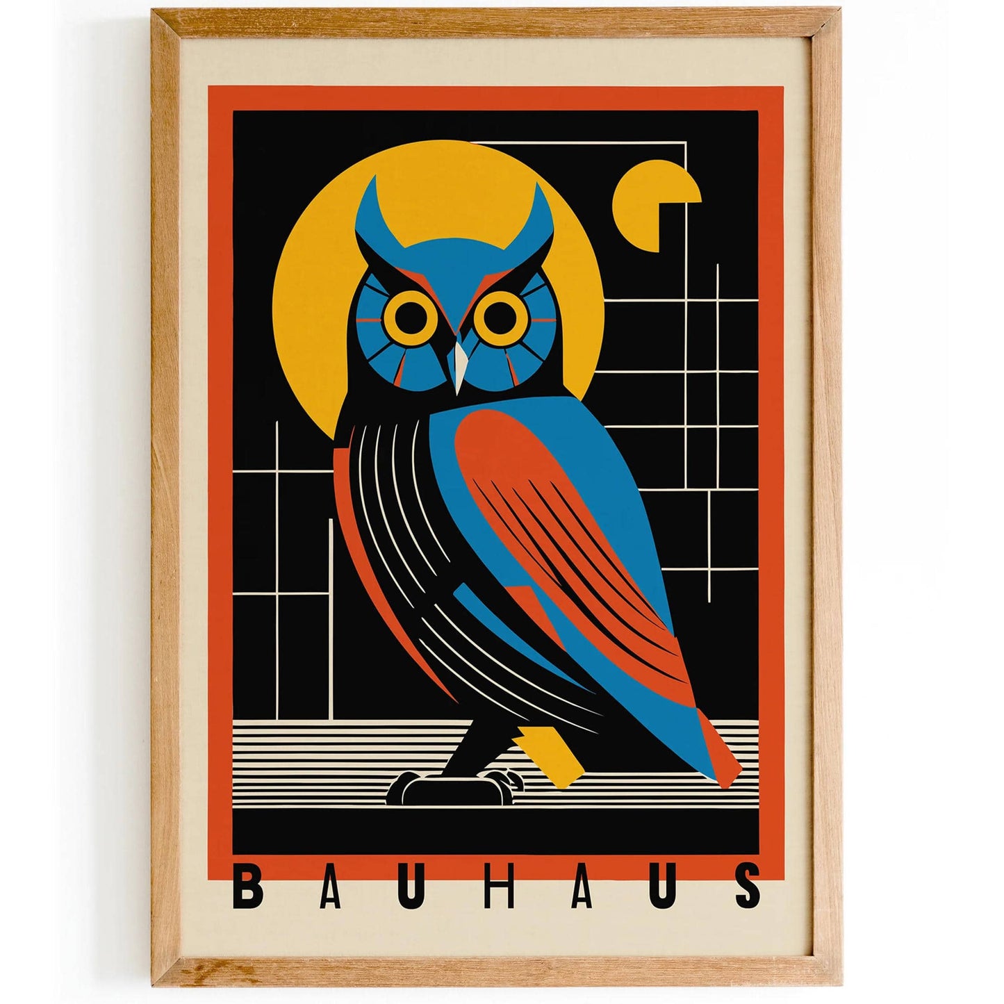 Bauhaus Owl Geometric Poster