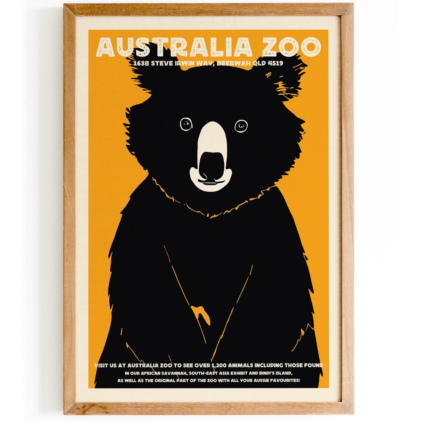 Australia Zoo Koala Vintage Travel Poster