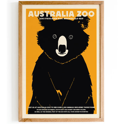 Australia Zoo Koala Vintage Travel Poster