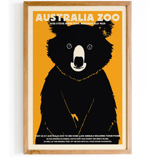 Australia Zoo Koala Vintage Travel Poster