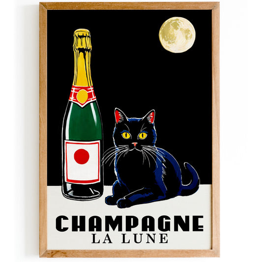 Champagne La Lune Art Print