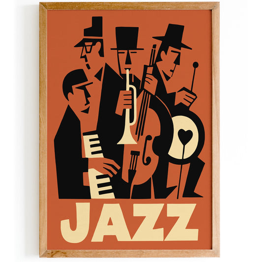 Jazz Night Music Poster - Retro Music Club Wall Art Decor