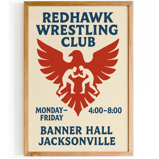 Redhawk Wrestling Poster Print