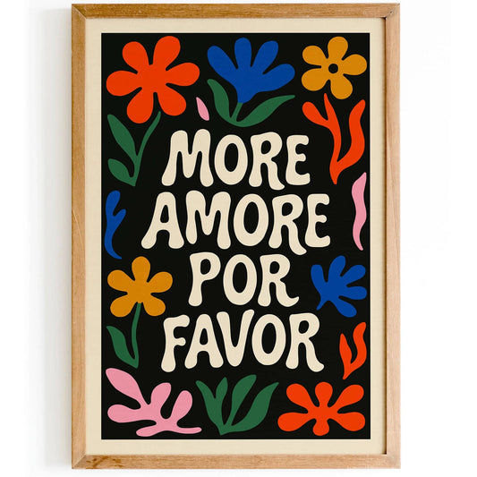 More Amore Por Favor Poster - Colorful Pop Art Print
