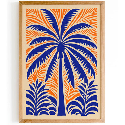 Eclectic Big Blue Palm Tree Art Print