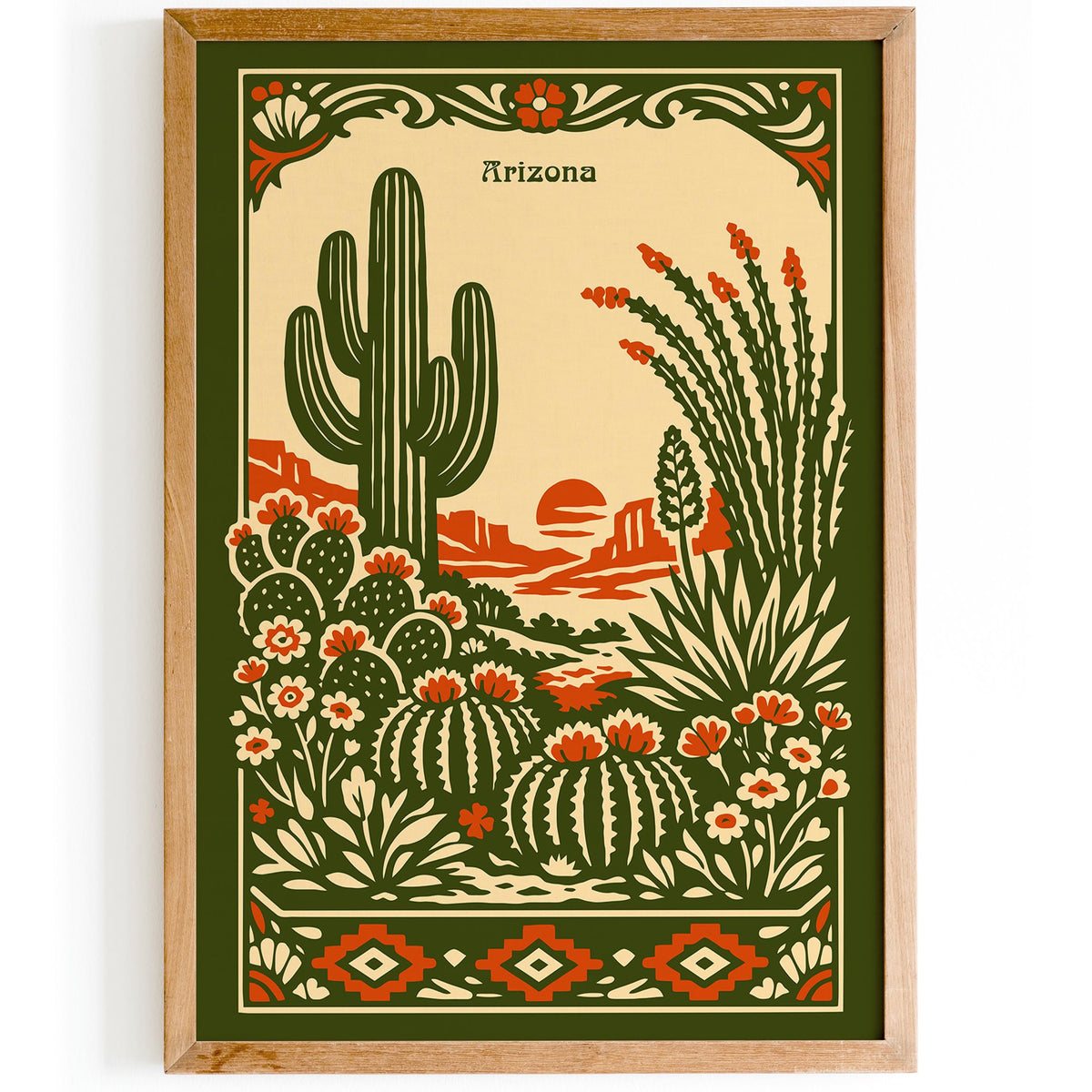 Arizona Desert Landscape Travel Poster