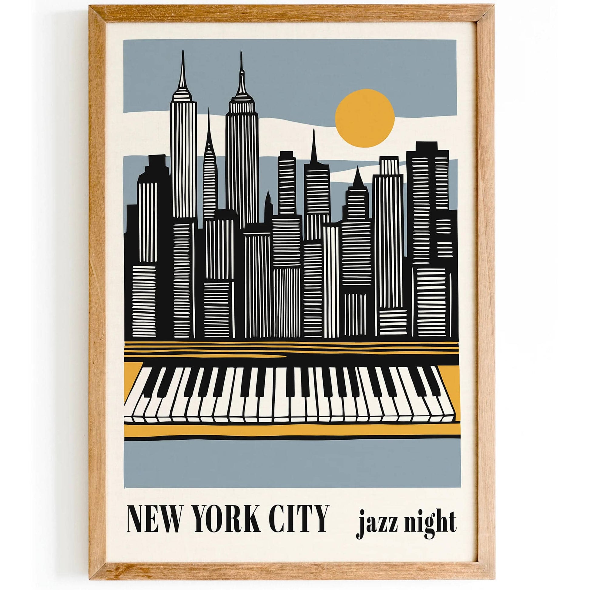 New York City Jazz Night Music Poster - HypeSheriff
