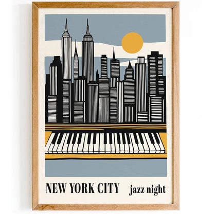 New York City Jazz Night Music Poster - HypeSheriff