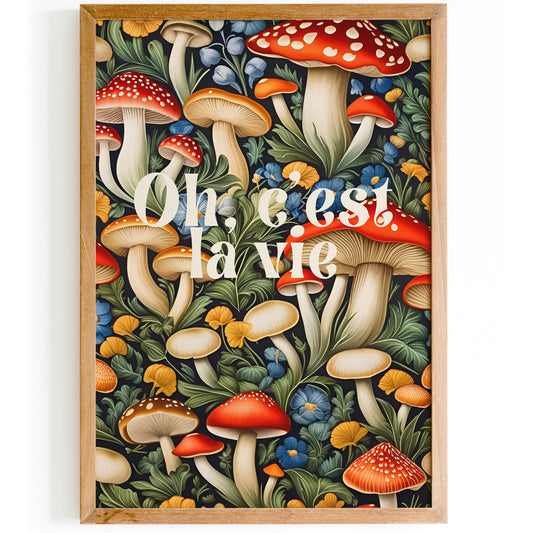 Oh C'est La Vie Mushrooms Wall Art