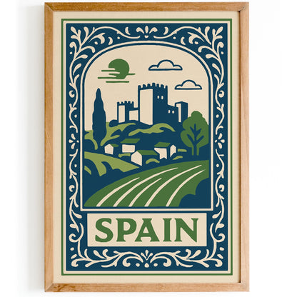 Spain Travel Poster, Spanish Landscape Art Print
